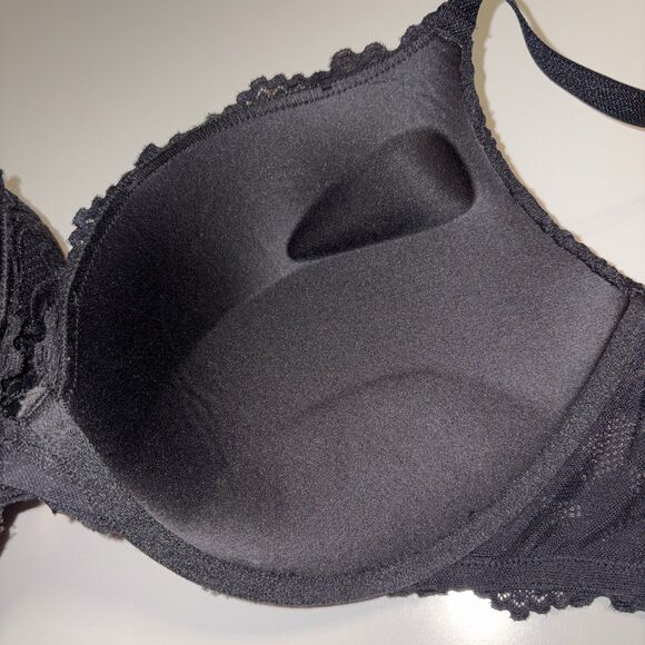 Frederick's Of Hollywood Black Lace Push Up Bra Size 38D Convertible - Picture 5 of 15